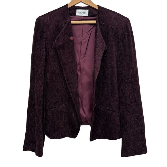 Emanuel Ungaro Vintage Purple Corduroy Blazer Medium - Picture 6 of 6